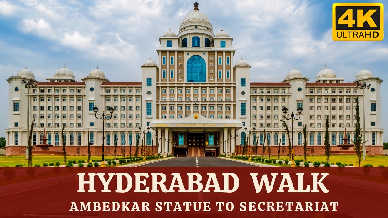 Evening Walk || Ambedkar Statue to Secretariat || Hyderabad City Walk 4K
