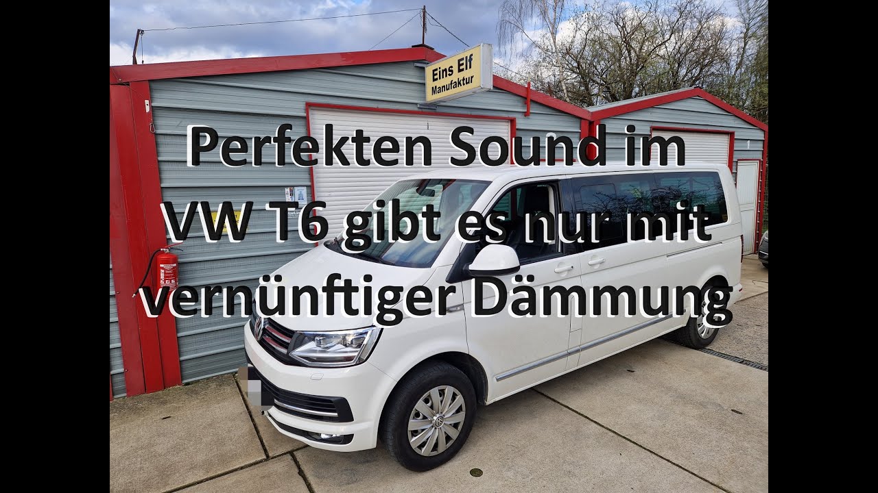 VW T6 Soundsystem Nachrüsten - Die Türen werden gedämmt und der Tieftöner montiert.