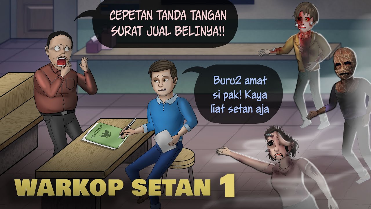 WARKOP SETAN 1 &ndash; Tertipu beli ruko murah, yg datang setan semua #HORORKOMEDI | Kartun Hantu Lucu