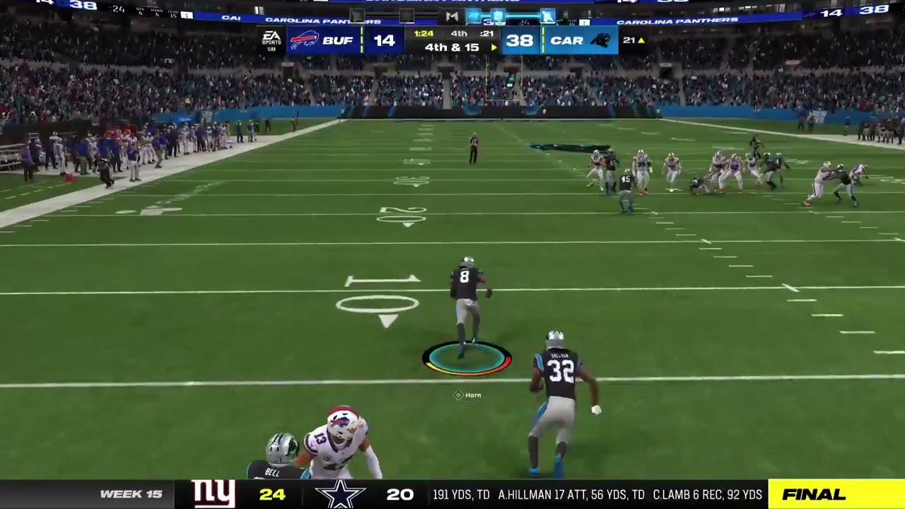 Jaycee Horn TD Interception 79 yards