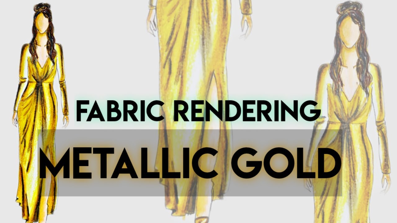 Fabric Rendering|| Metallic Gold Dress