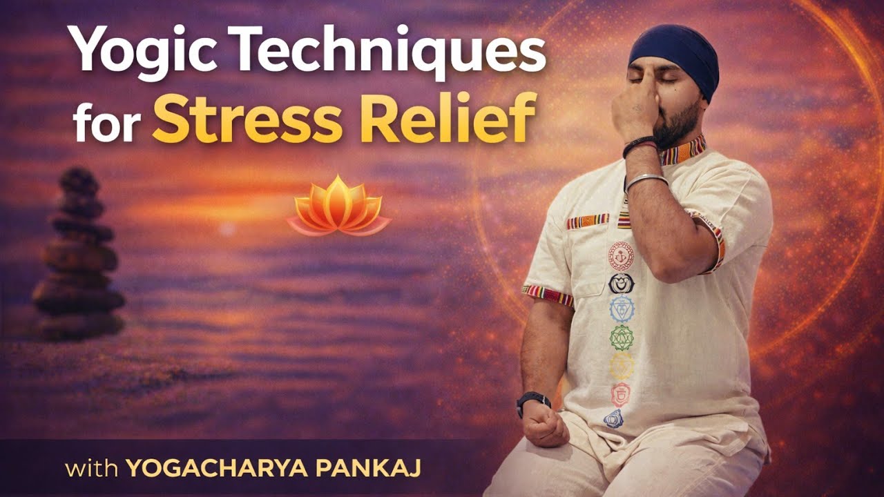 Simple Yoga For Stress Relief by Yogacharya Pankaj #stressrelief #yoga #video #yogavideos 