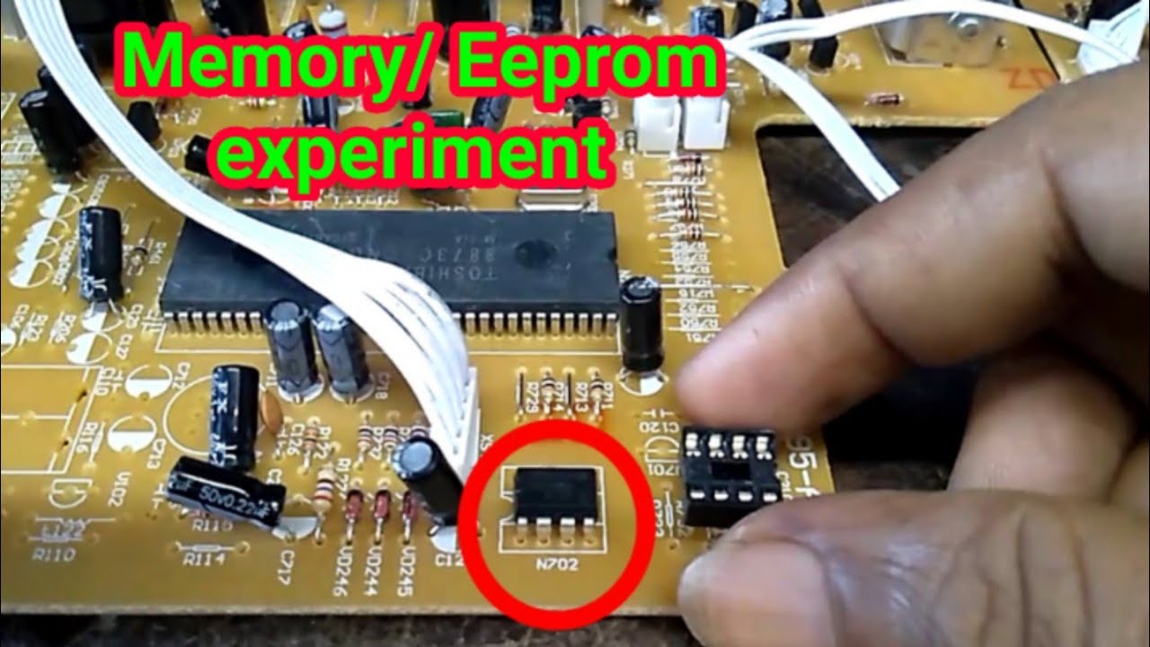24C- memory IC experiment./ Eeprom IC in crt tv.