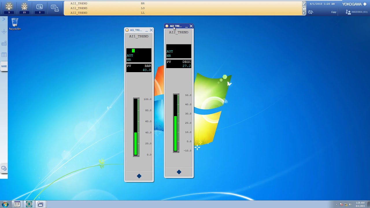 Configure PVI, SI-1 and TRENDS in Yokogawa Centum VP