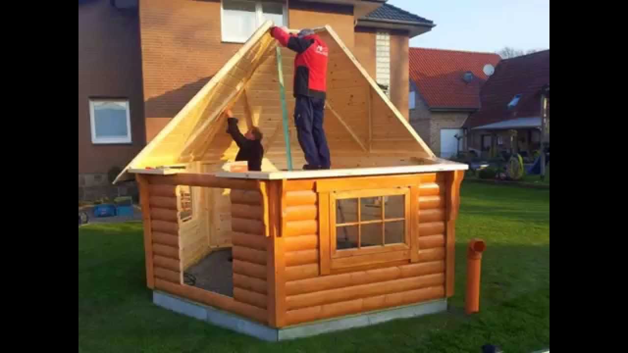Aufbau einer Grillkota Zimmerei Pagenkemper von Scandinavic Woodart
