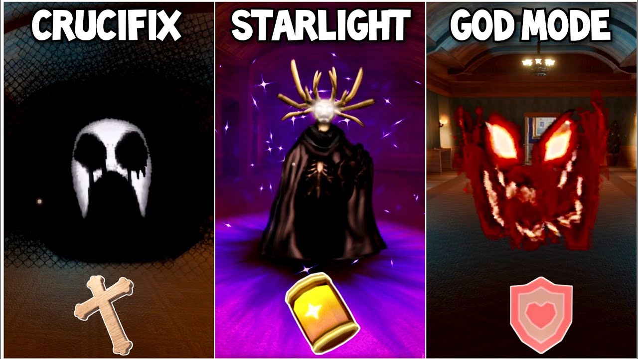 Doors Hardcore Mode All New Enemies vs Starlight vs Crucifix vs God Mode 