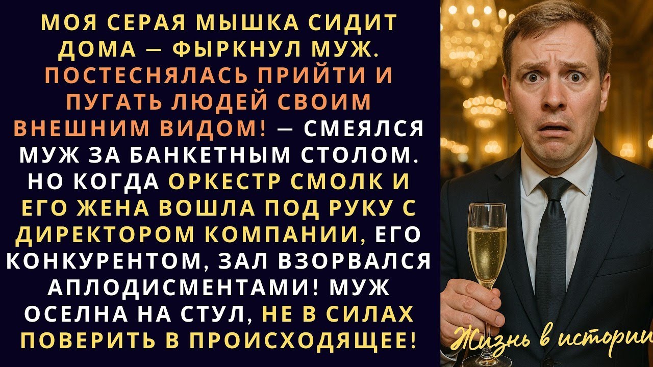 Моя серая мышка сидит дома — фыркнул муж в кругу коллег. Но когда дверь распахнулась и жена вошла