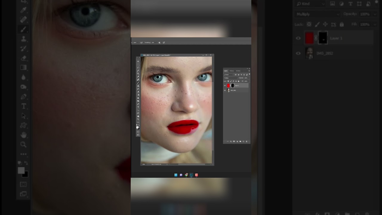 Cách làm môi đỏ trong Photoshop