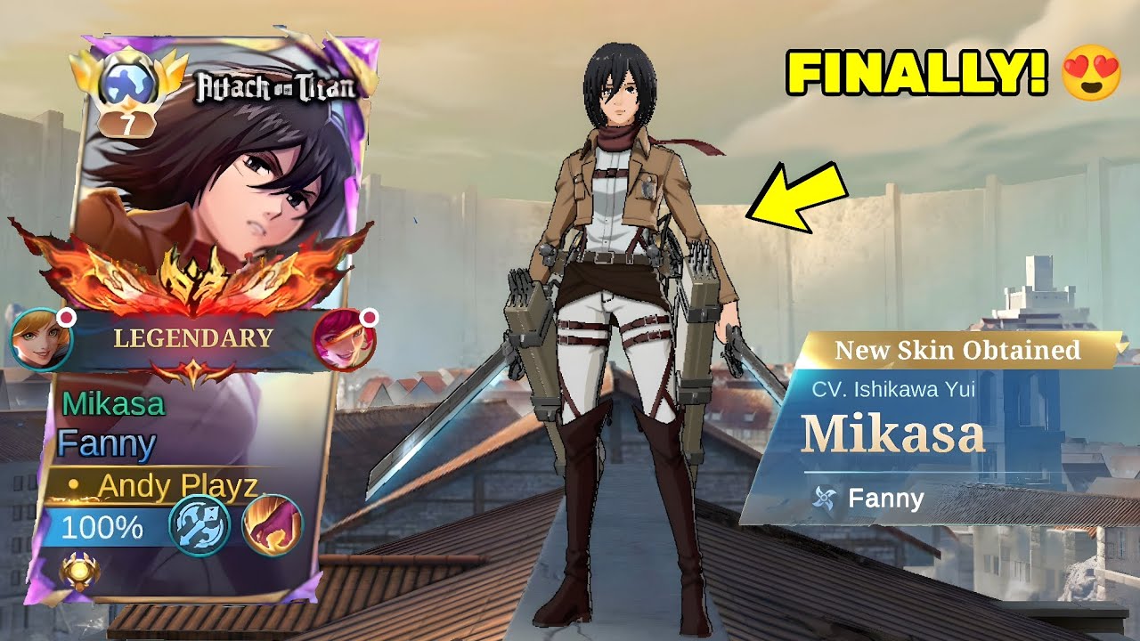 FINALLY! FANNY MIKASA SKIN IS HERE! 😍 (Smooth Control) - RANKED GAMEPLAY - MLBB 