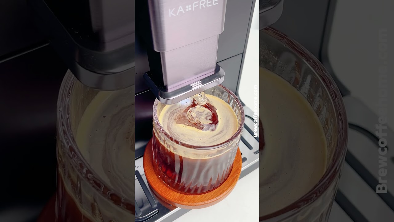 Making Iced Americano (Or Long Black) with KAXFREE Super Automatic Coffee Machine #espresso #coffee