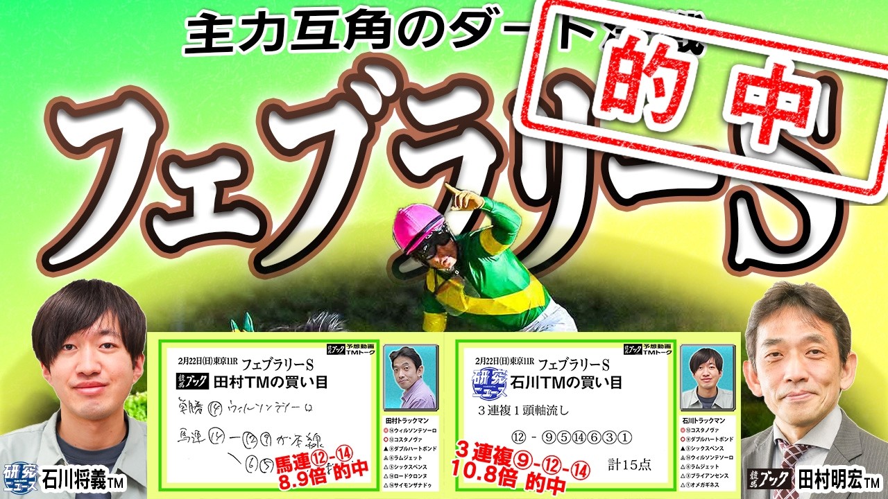 【フェブラリーＳ2026】連覇か、それともリベンジか!? 強者揃いのワンターン1600m！！【TMトーク（美浦）】