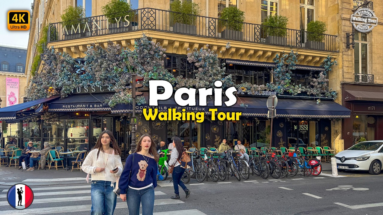 Paris Walking Tour 🌸 Beautiful Sunny Spring Day - Heart of the City 4K 60fps