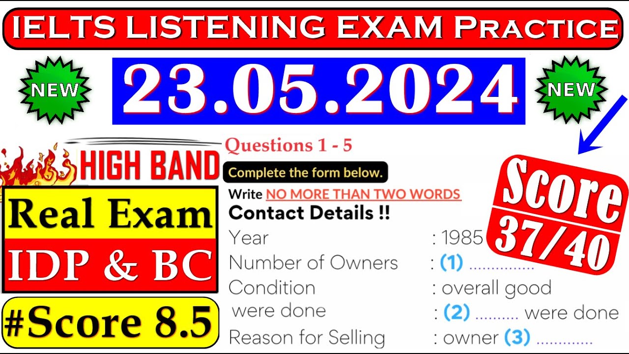 IELTS LISTENING PRACTICE TEST 2024 WITH ANSWERS | 23.05.2024