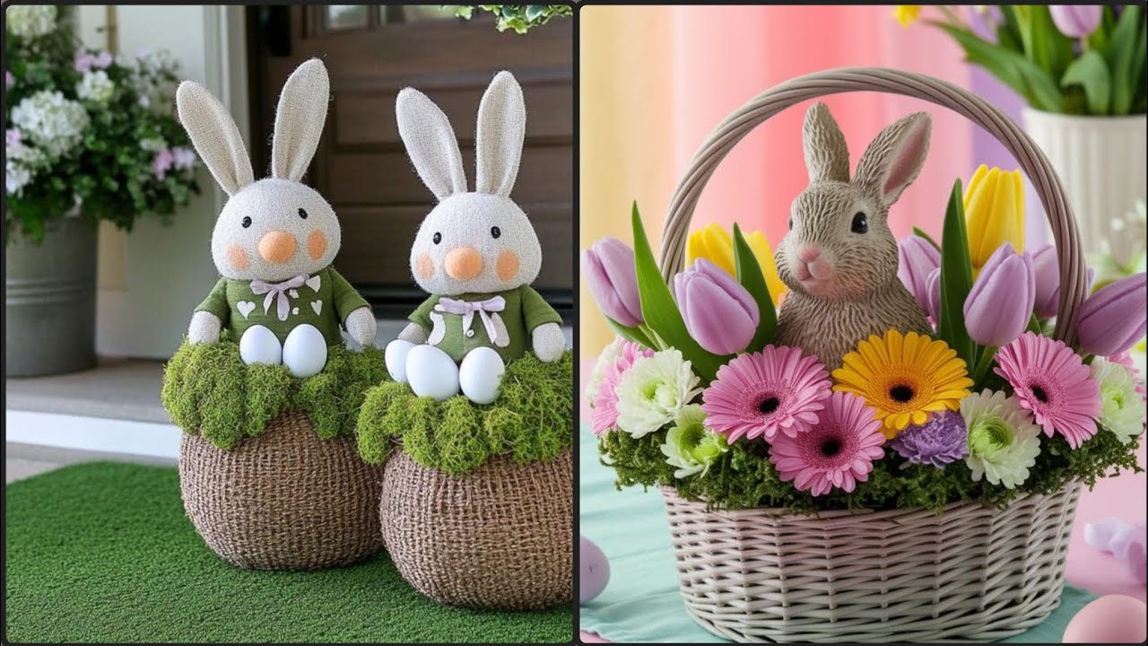 Cute Easter Bunny Decoration 🐰🌸Spring Bunny Basket Ideas 🌷🐇Adorable Easter Bunny Decor Inspiration
