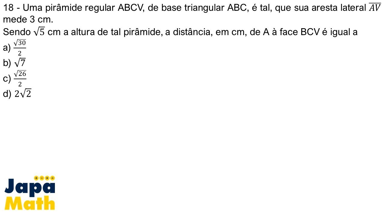 Prova Resolvida AFA(2012 - 2013) - Pirâmides