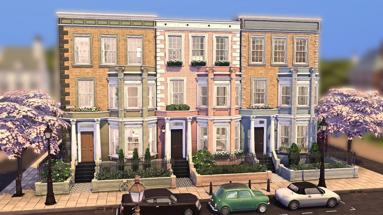 COLOURFUL LONDON TOWNHOUSES | Sims 4 Speed Build (Stop Motion)