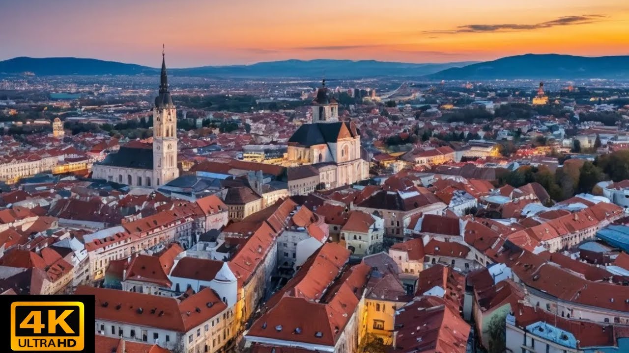 [4k] Walking tour in Cluj old town, Transylvania, Romania