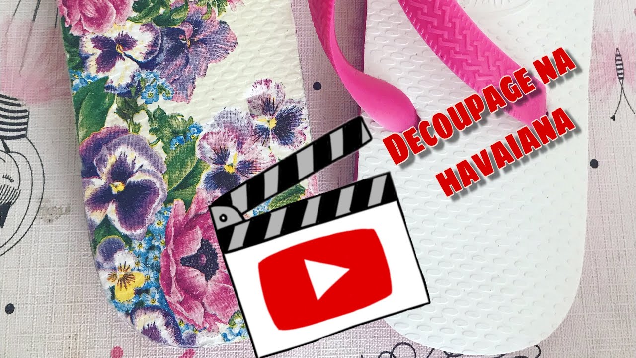Decoupage com guardanapo no chinelo/Vanessa Arteira