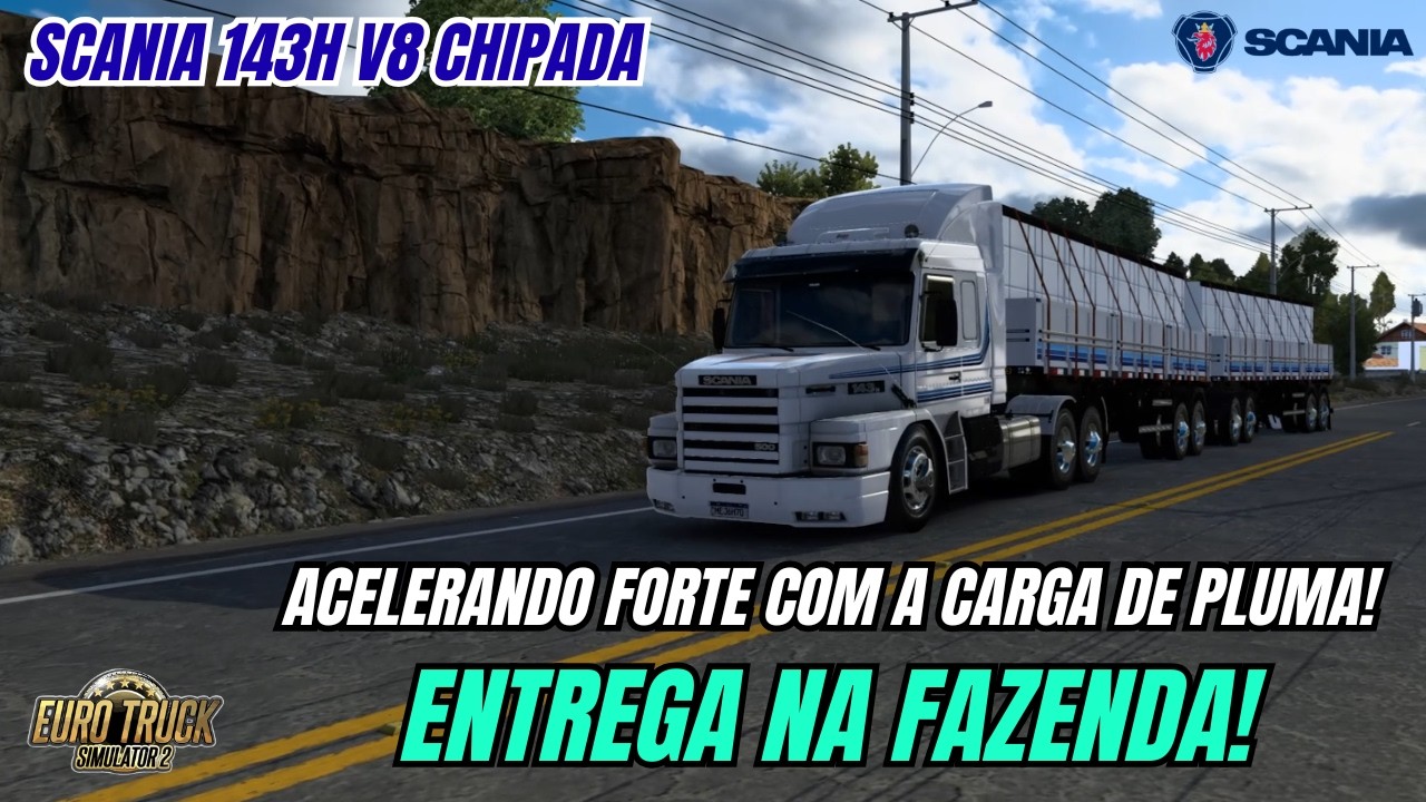 PRESSÃO NA SCANIA 143H V8 CHIPADA | RODOTREM ATÉ O TALO DE PLUMA | MAPA MINAS | EURO TRUCK 2