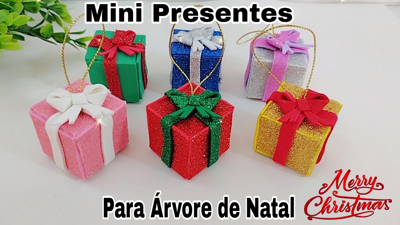 DIY- COMO FAZER ENFEITE DE NATAL | MINI PRESENTES EM EVA PARA ÁRVORE DE NATAL| idea de navidad⛄🎄❣️
