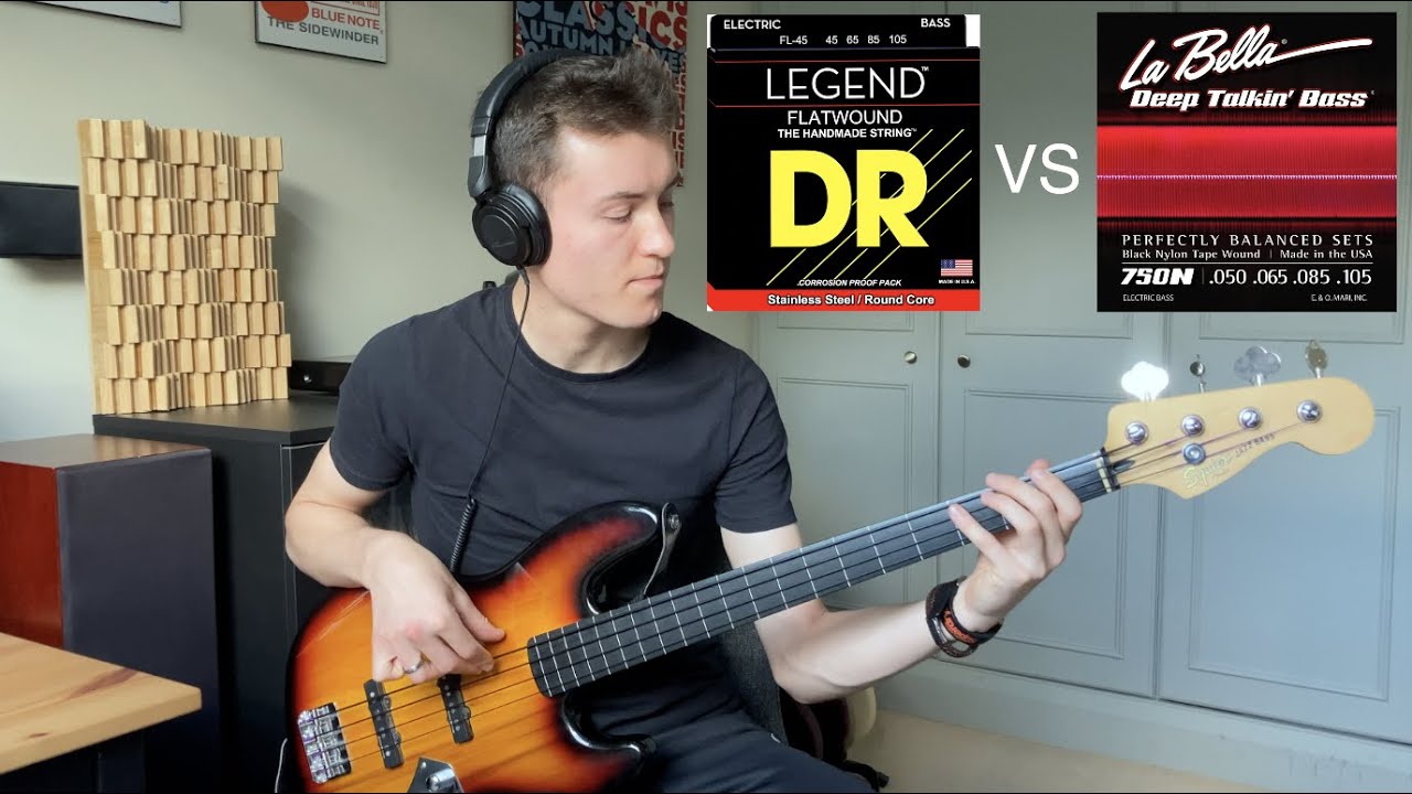 Flatwound vs Tapewound Strings Demo (DR/LaBella Black Nylon)