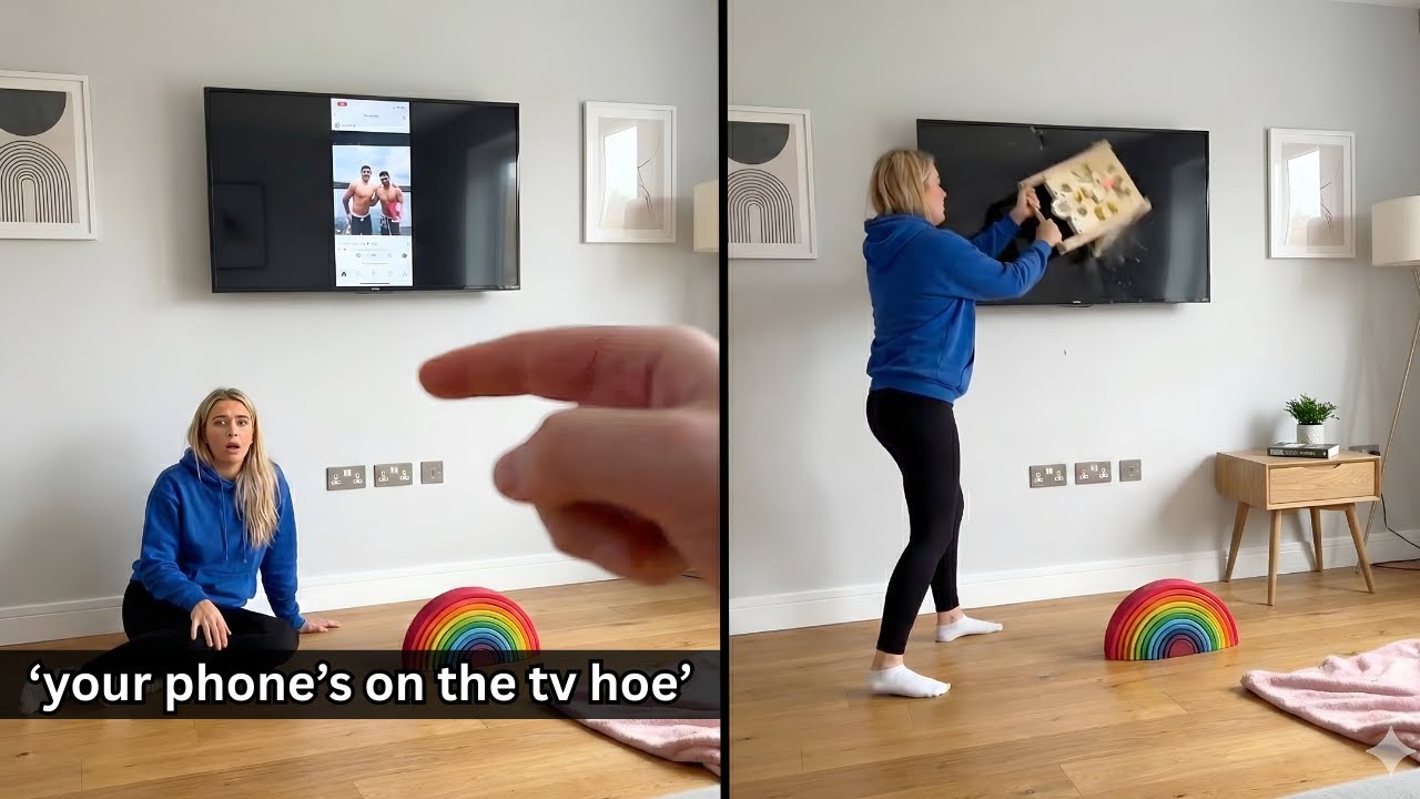 Cheating Women Caught Red Handed When Her Phone Syncs To The TV