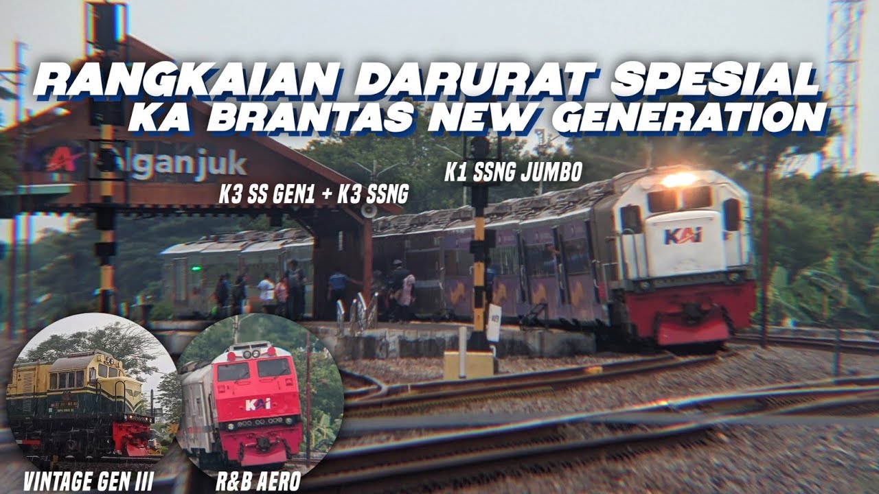 MENDADAK GANTI RANGKAIAN?? KA BRANTAS RANGKAIAN DARURAT | LOKOMOTIF RNB - VINTAGE 