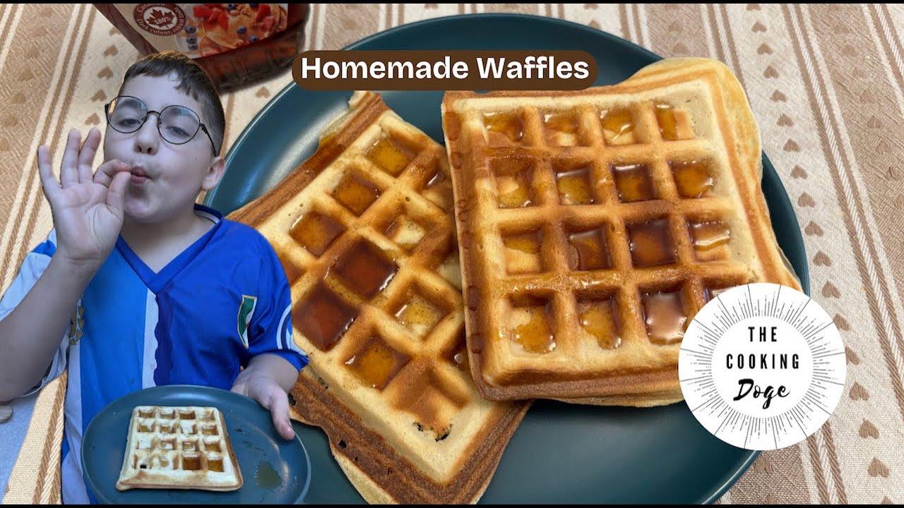 12-Year-Old Teaches Kids How to Make Homemade Waffles | Easy Cooking for Beginners