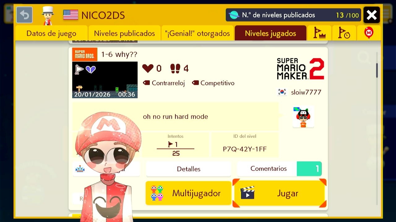 Super Mario Maker 2 - Transmisión en vivo (Parte 125) | NICO2DS