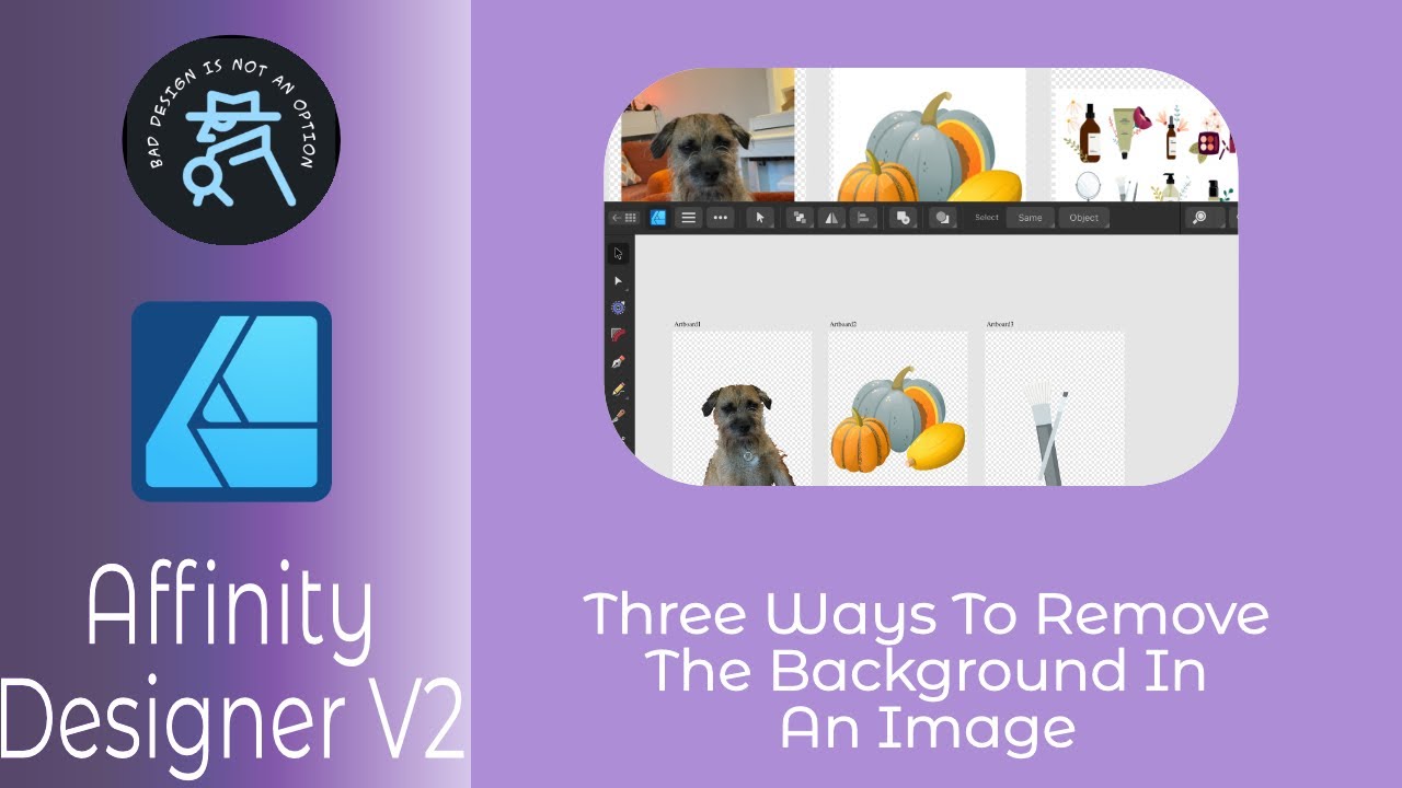 Three Ways  To Remove A Background In Affinity Designer V2 for iPad & Desktop