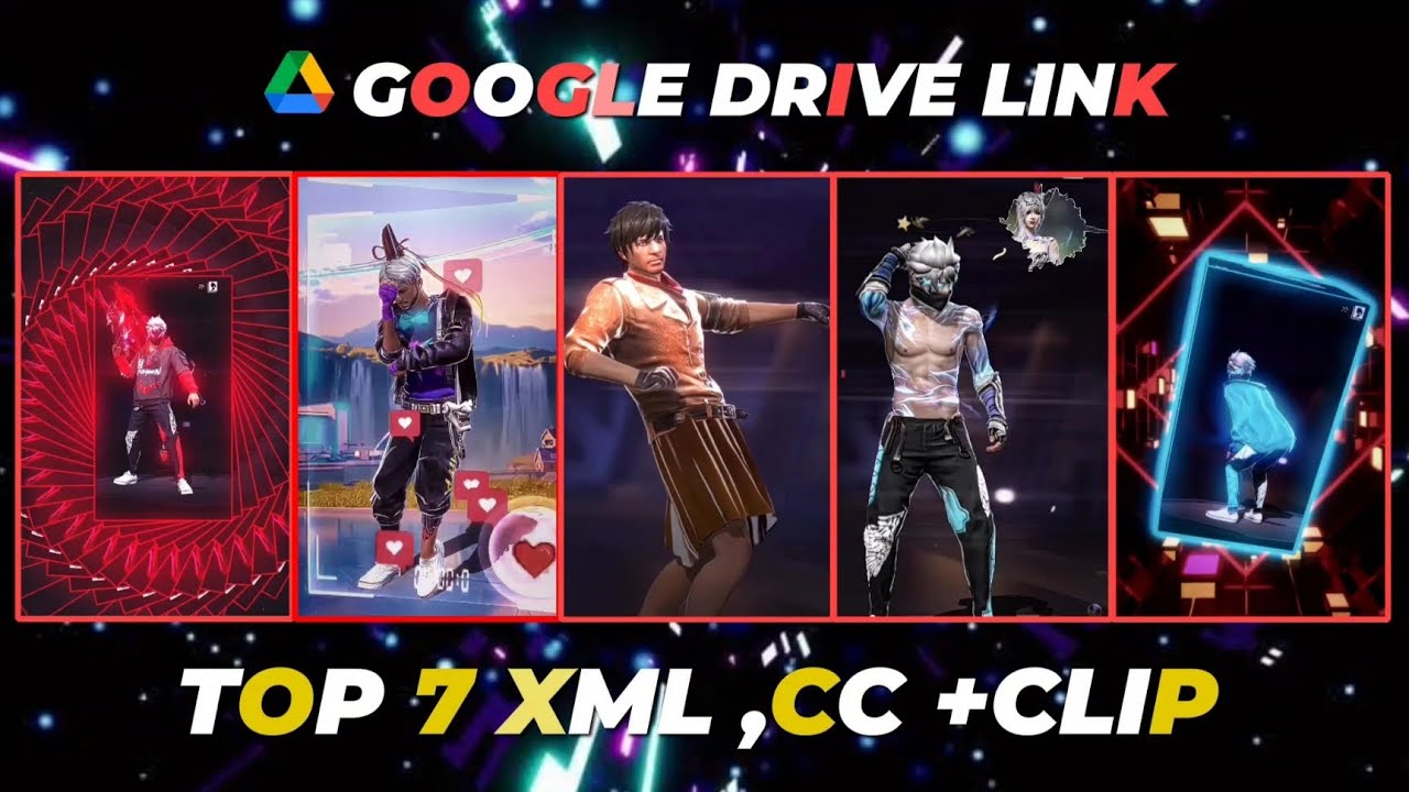 FREE FIRE TOP 7 XML CC + CLIPS |🔥 (GDRIVE) FREE FIRE CLIPS PACK |TOP 7 EMOTE CLIPS ⬇️#ff