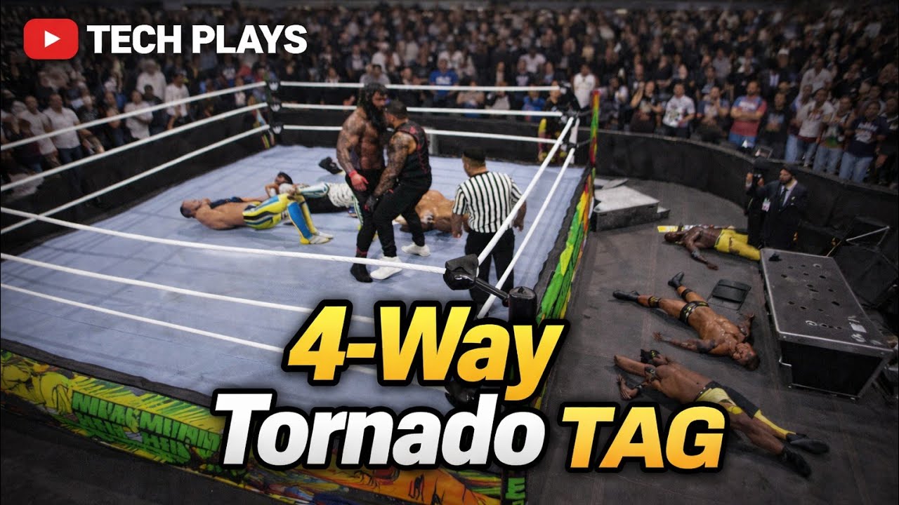 4-Way Tornado Tag Roman Regins #wwe #live #shorts #gamelive #trend #viral #gaming #BGMI #fflive #ff