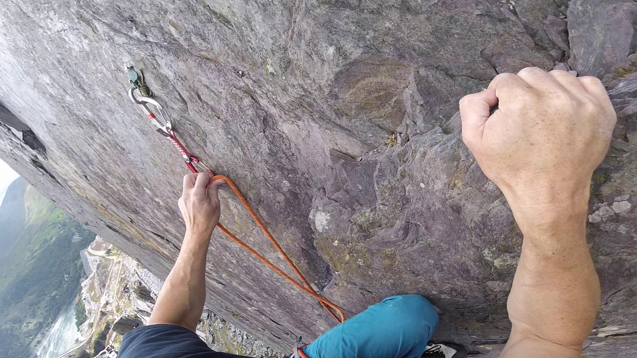 Rock climbing in Llanberis, Dinorwic slate quarry. Plastic soldier 6a.