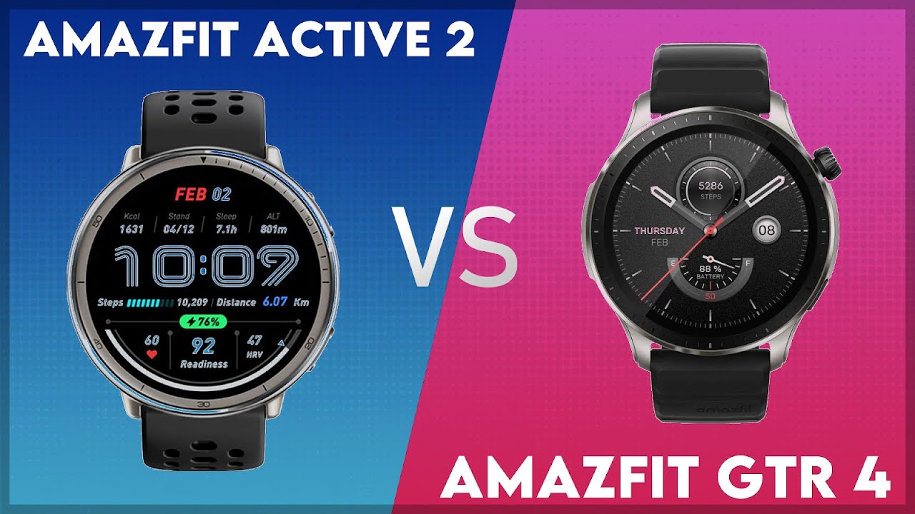 Amazfit Active 2 vs Amazfit GTR 4 Comparison