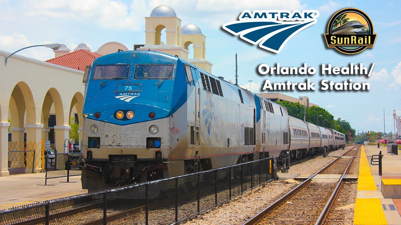 (4K) Railfanning at Orlando Health/Amtrak Station (Amtrak + SunRail)