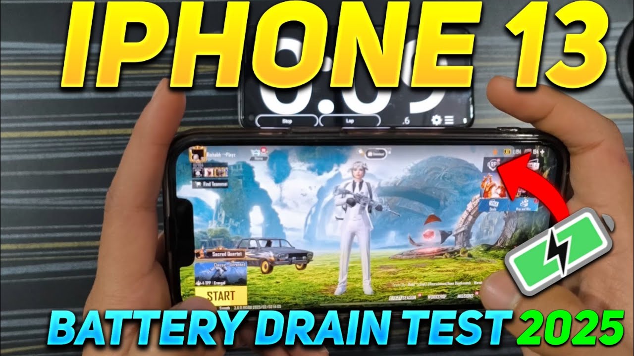IPHONE 13 PUBG BGMI BATTERY DRAIN TEST IN 2025🔋💀 | IPHONE 13 BATTERY DRAIN TEST IN 2025