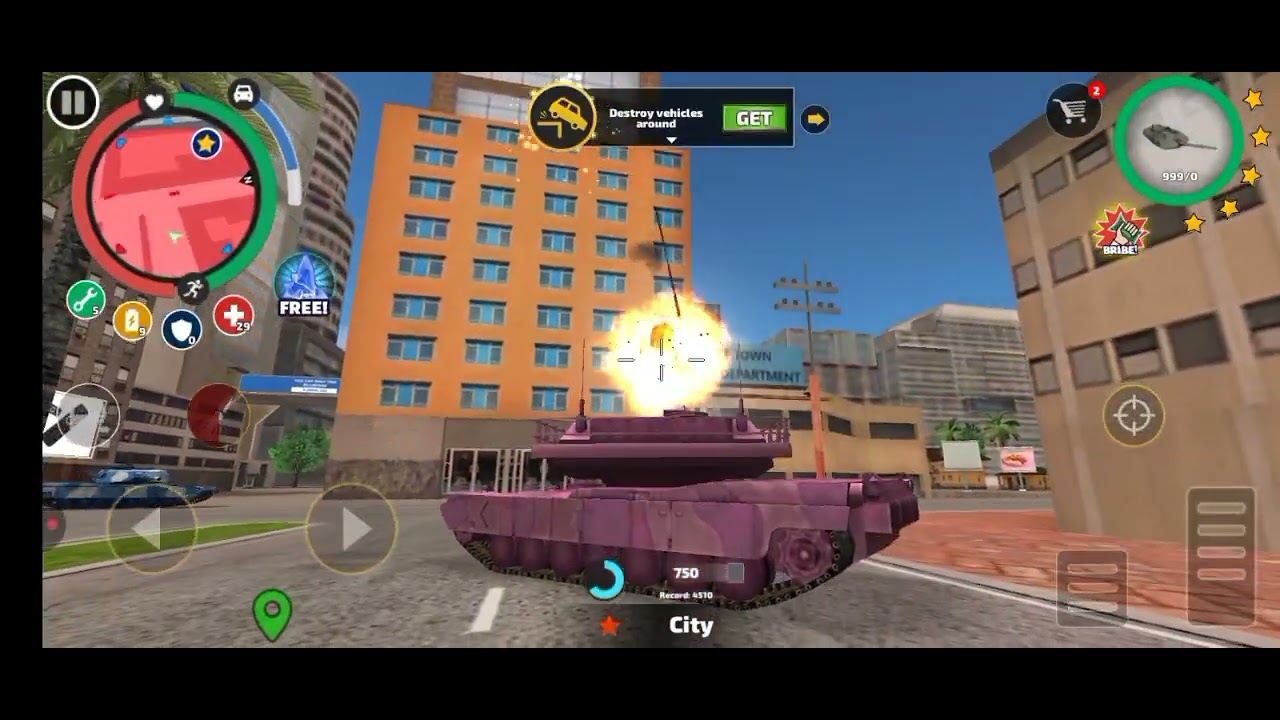 I BOUGHT A TANK AND DESTROYED THE ENTIRE CITY | ROPE HERO VICE TOWN 