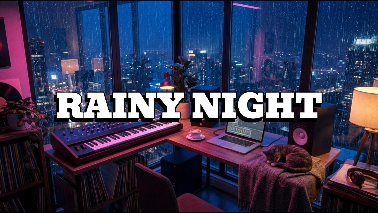 Rain Night & Calm Piano – 1 Hour Relaxing Music for Stress Relief