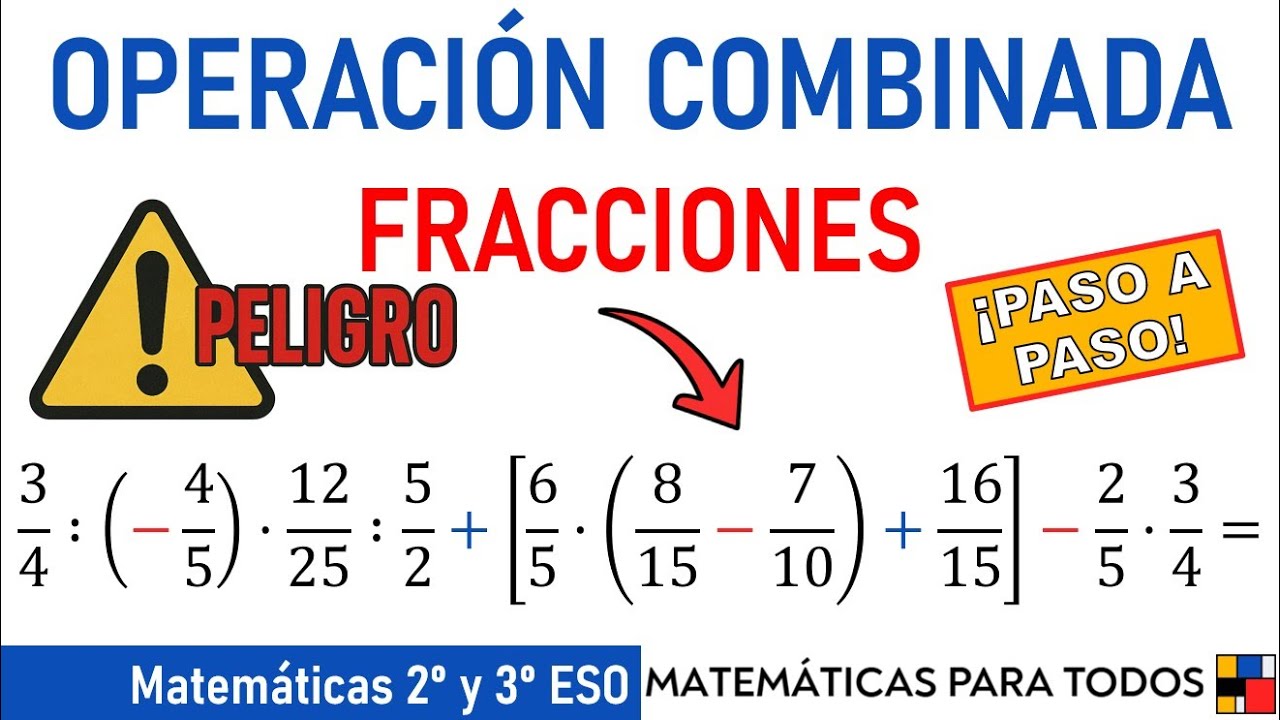 Operaciones Combinadas con Corchetes y Paréntesis (Fracciones Nivel Difícil) | Ejemplo 14