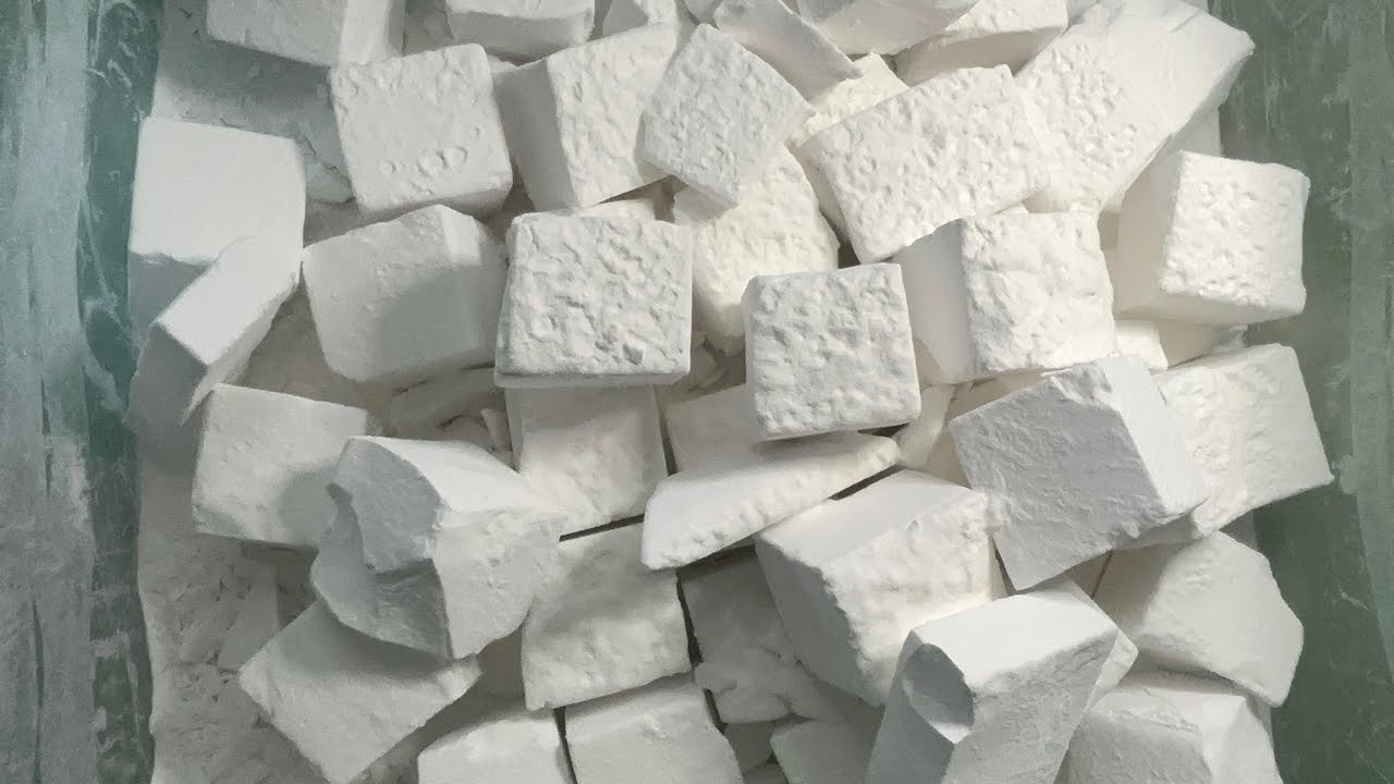 Big Bucket of Gym Chalk Cubes ASMR | Mass crush of fresh cubes