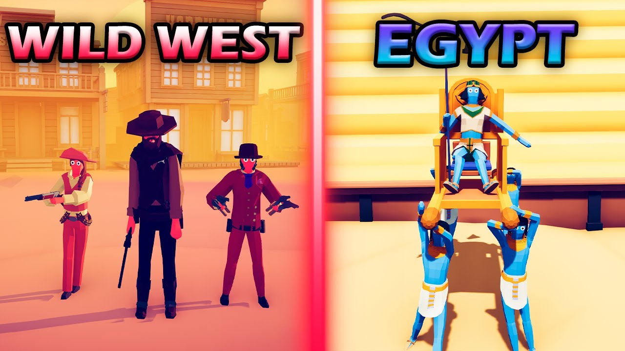 WILD WEST TEAM vs EGYPT TEAM - Totally Accurate Battle Simulator TABS