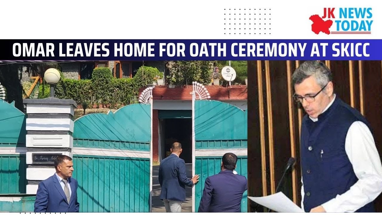 Omar leaves home for oath ceremony at SKICC | JK News Today