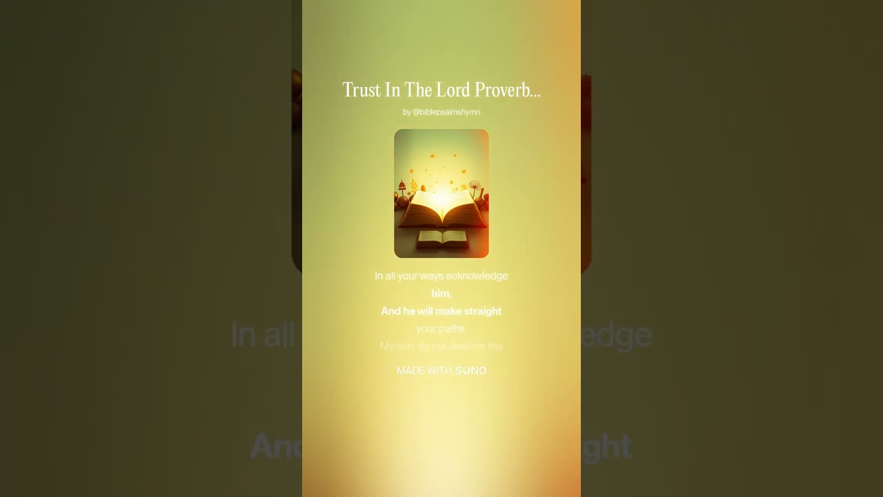 Trust In The Lord Proverbs 3:1-12
