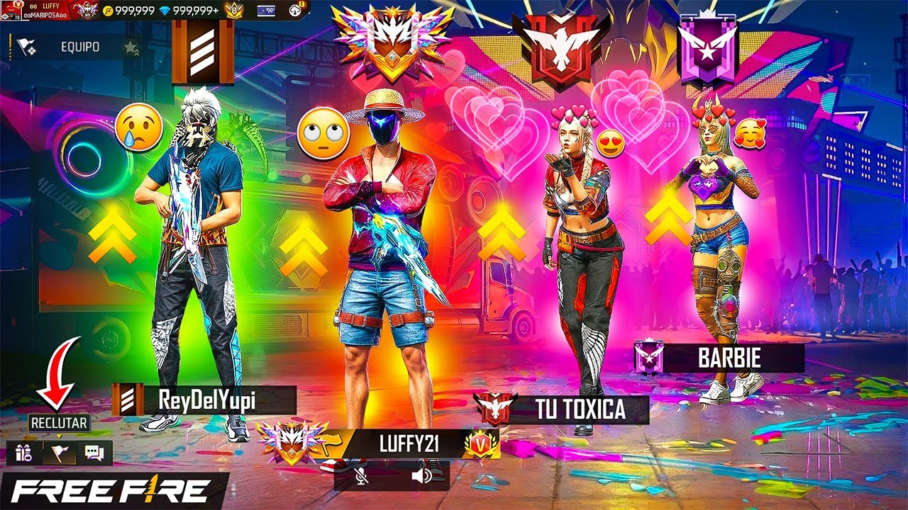 JUEGO CON UNA ESCUADRA RANDOM y casi salgo con NOVIA 😳❤️ Free Fire 