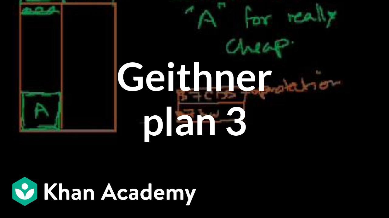 Geithner plan 3 | Money, banking and central banks  | Finance & Capital Markets | Khan Academy