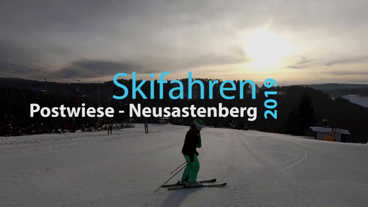 Skifahren in Winterberg - Neuastenberg auf leeren Pisten der Postwiese 2019