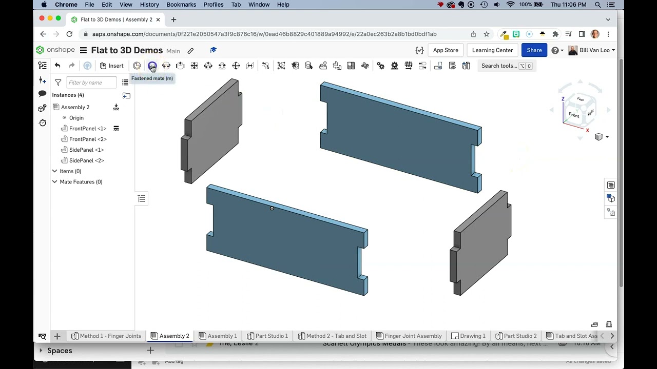 Flat to 3D Assembly in Onshape