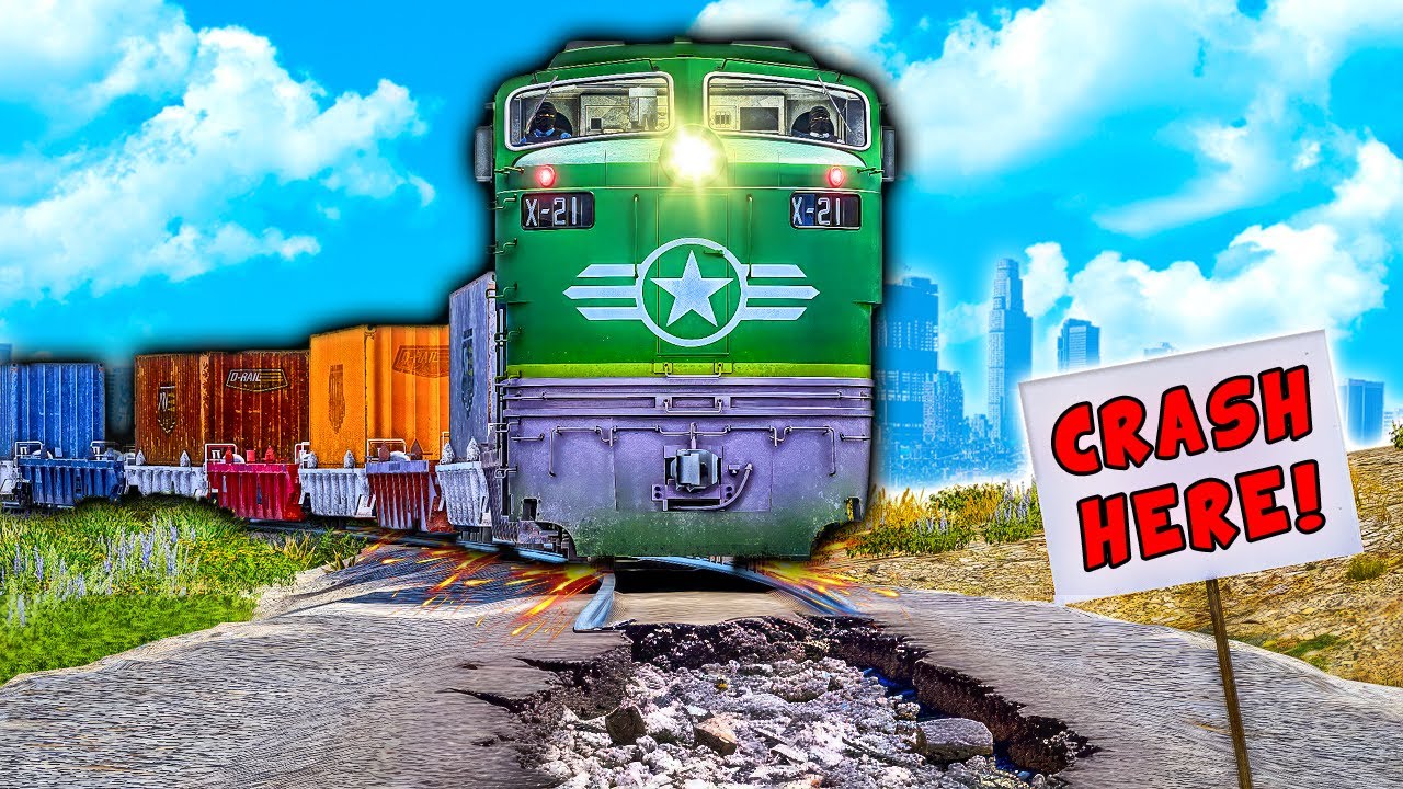Military Train CRASHES in GTA 5 while Carrying a NUKE!