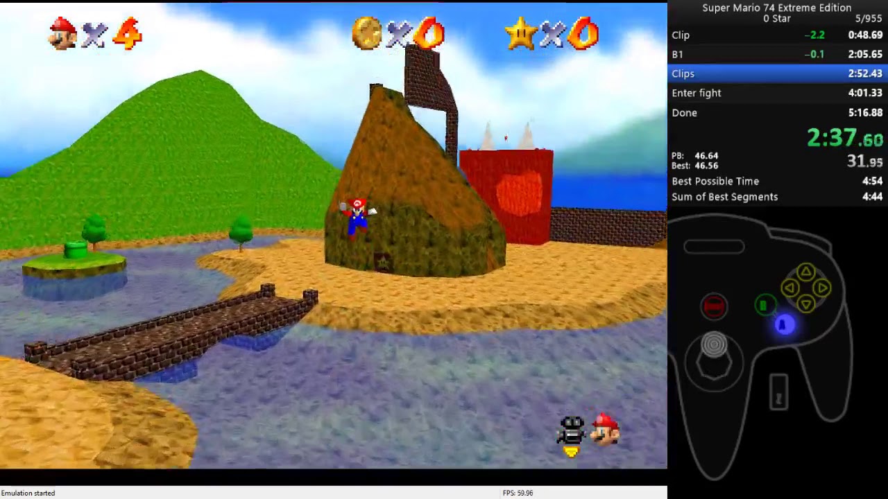 [WR] Super Mario 74 Extreme Edition 0 Star Speedrun in 4:50.33