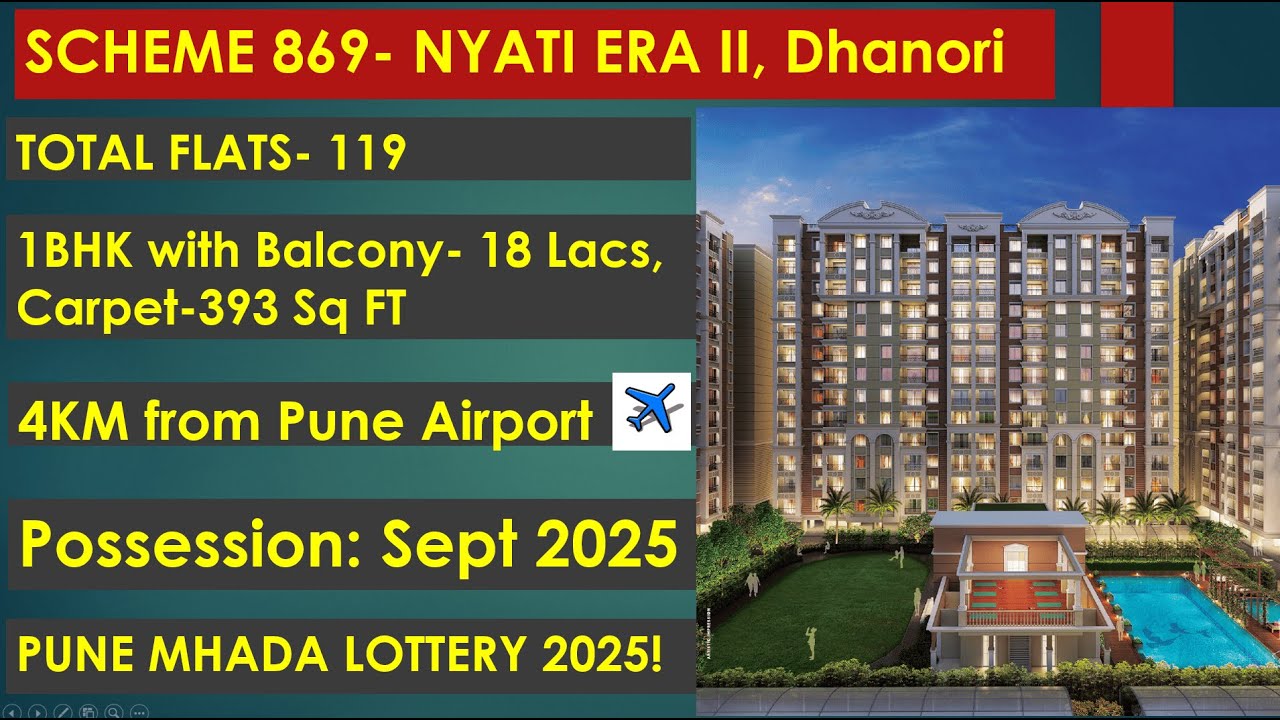 Scheme 869 NYATI ERA ll DHANORI l Nyati ERA l Mhada Pune lottery 2025 #mhadalottery #pune #dhanori